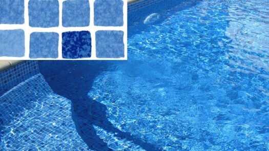 Mönstrad liner blå mosaik