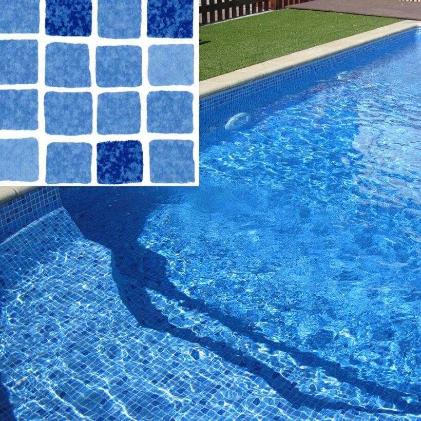 Mönstrad liner blå mosaik